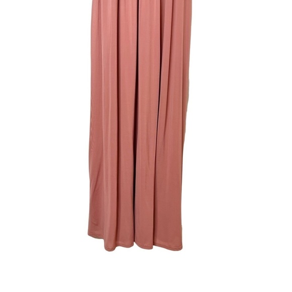 Lulu’s Mesmerized By Love Rusty Rose Mesh Lace Up Bridesmaid Maxi Dress Sz M - Picture 8 of 13